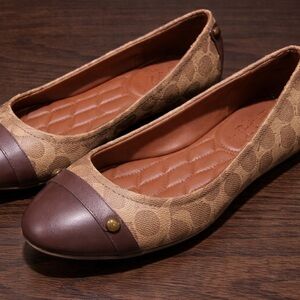 Coach Tan and Brown Women's Flats